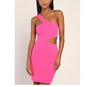 Pink One-Shoulder Dress